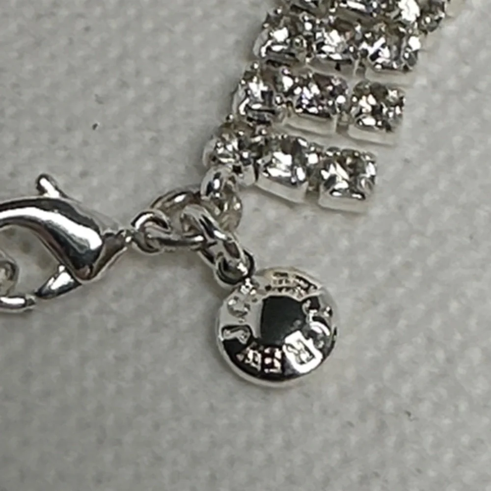 J.Crew Silver Rhinestone Statement Necklace – 16” Long / 2”:Extender (Like New)